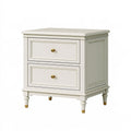 Table de chevet 60 x 45 x 65 cm en bois blanc à 2 tiroirs style classique